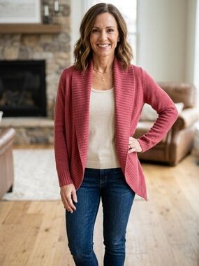 Soft Surroundings Rose Open-Front Sweater
